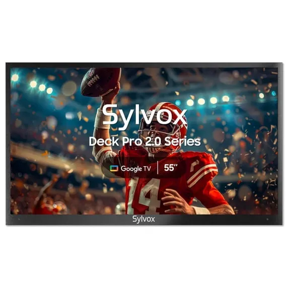 Sylvox 55" Outdoor Smart TV, 4K Uhd 1000nits with Dobly Atmos, Google TV with Voice remote, IP55 Waterproof,Google cast,Patial Sun,Deck Pro 2.0 $1,599.00 Was $1,899.00