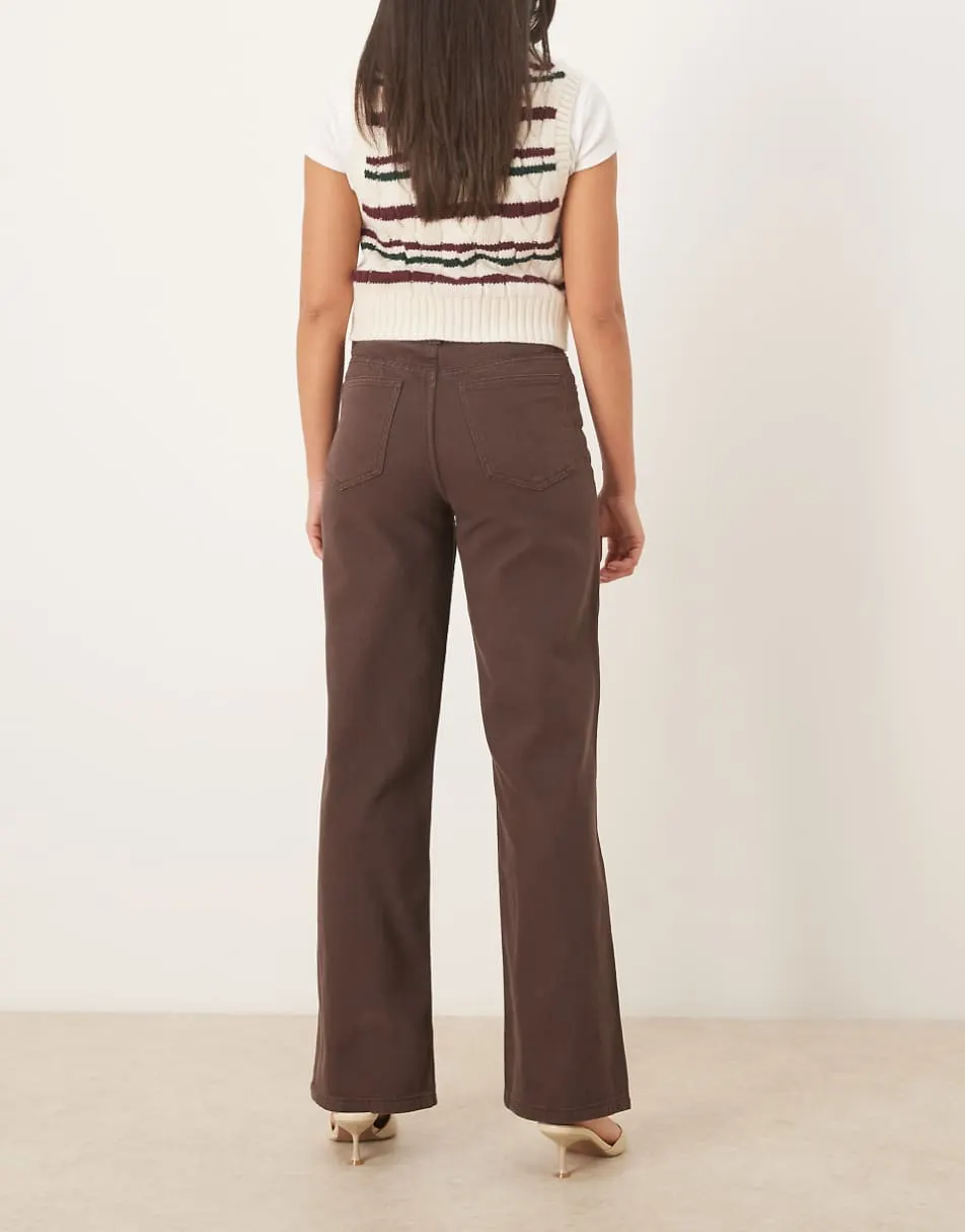 ASOS DESIGN wide leg dad jean in chocolate