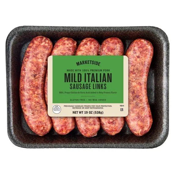 Rollback Marketside Mild Italian Sausage, 5 Links, 1 lb 3 oz (Fresh) $2.97 Was $4.92 $2.50/lb