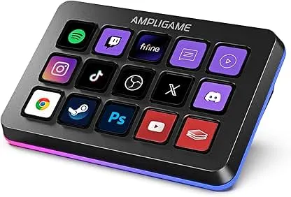 FIFINE AmpliGame Stream Controller with 15 Macro Key…