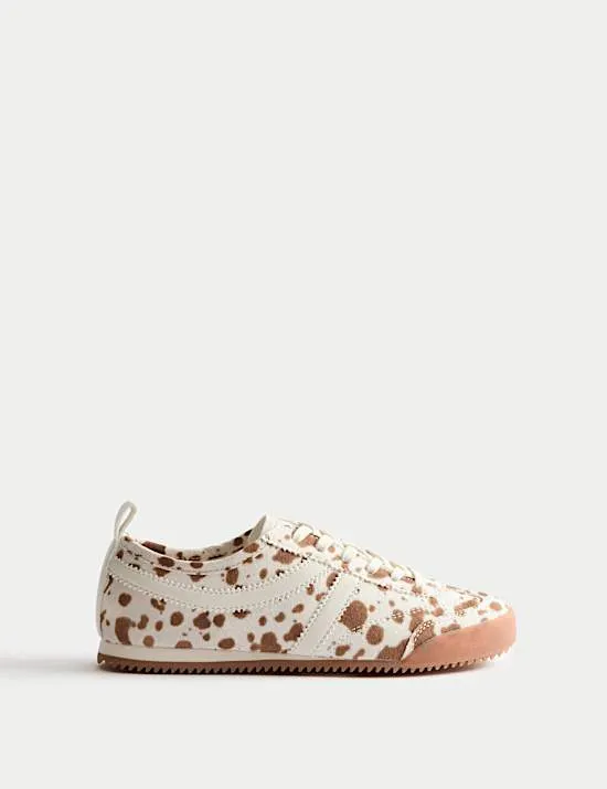 Kids' Cow Print Slim Sole Trainers (3 Large - 7 Large)