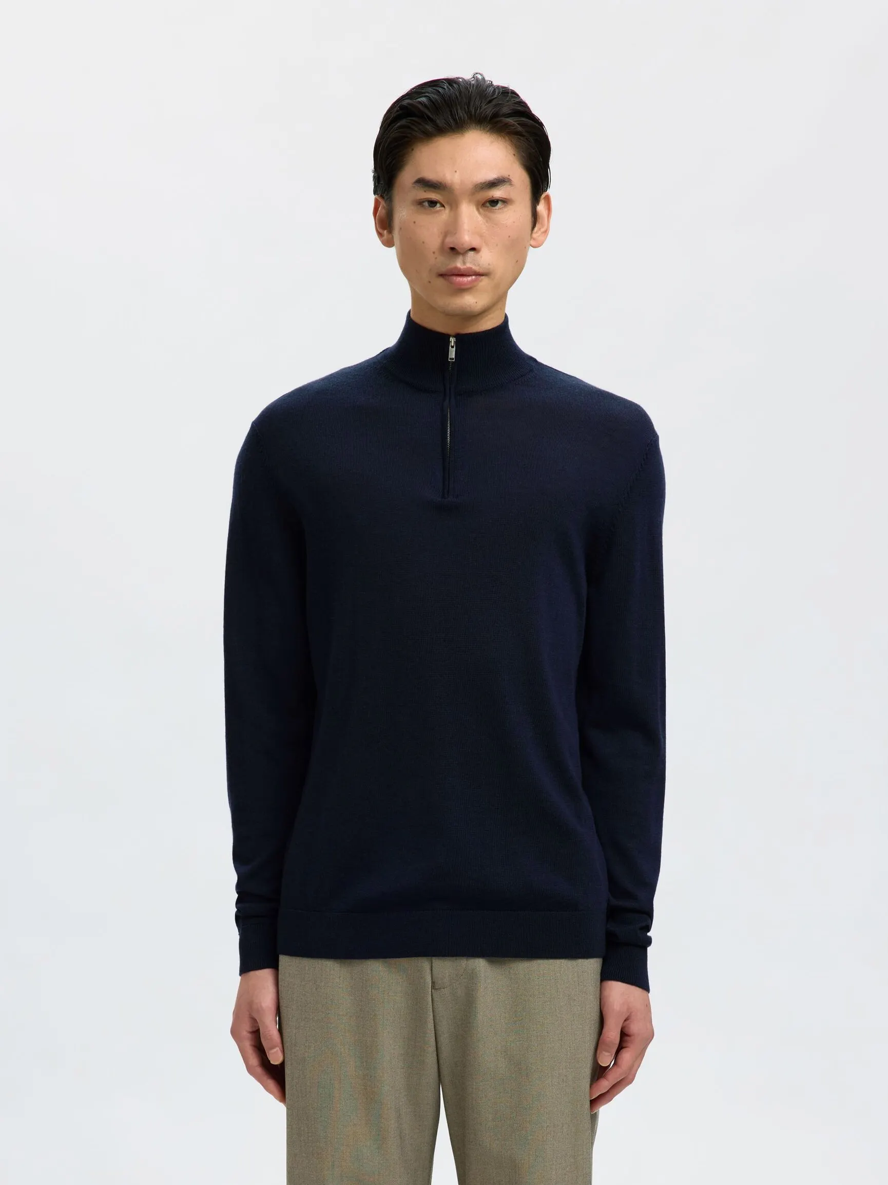 100 % MERINOULL GENSER MED HALV GLIDELÅS