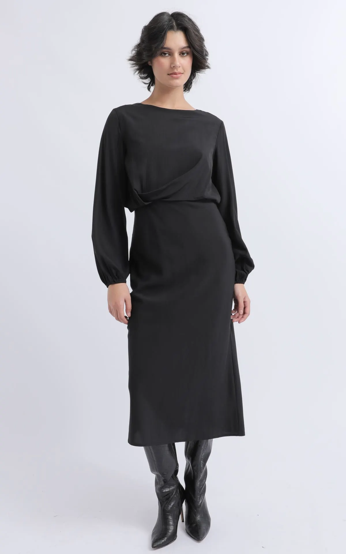 CDC High Neck LS Midi Dress