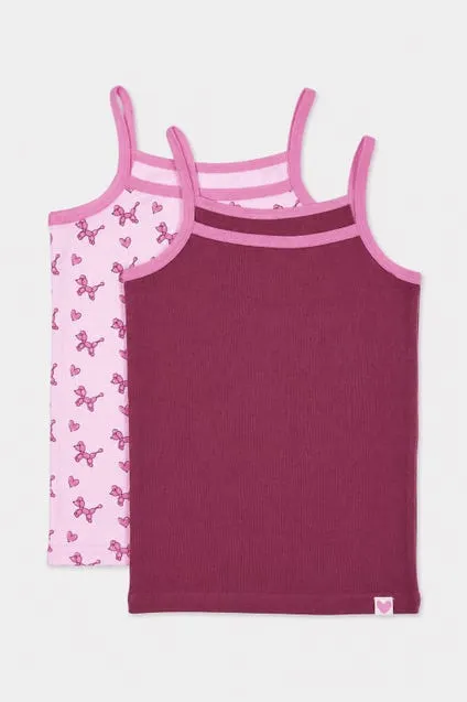 Kids 2-pack katoenen tops met oplaashondjes - inSua