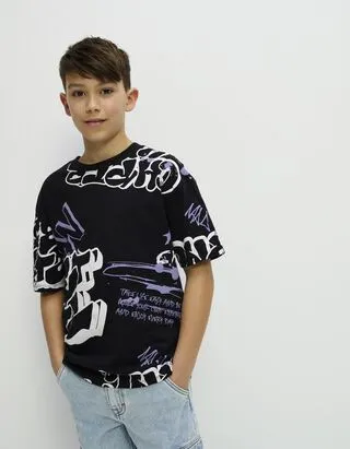 T-shirt - Oversized Fit - nero