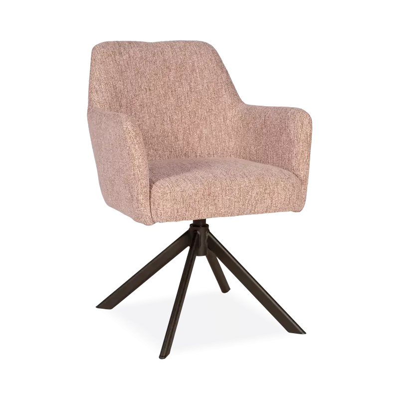 Armstoel Jesse - draaibaar - stof Lodge Blossom - pocketvering - poot zwart