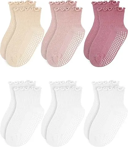 Sooneeya Baby Ruffle Socks - Toddler Girls Non-Slip Socks…