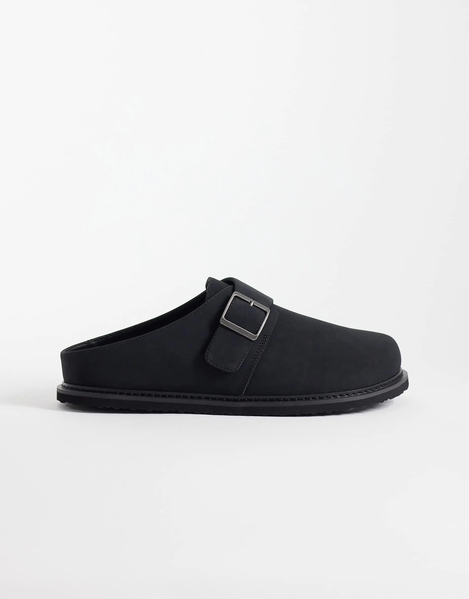 ASOS DESIGN mule sandals with buckle in black