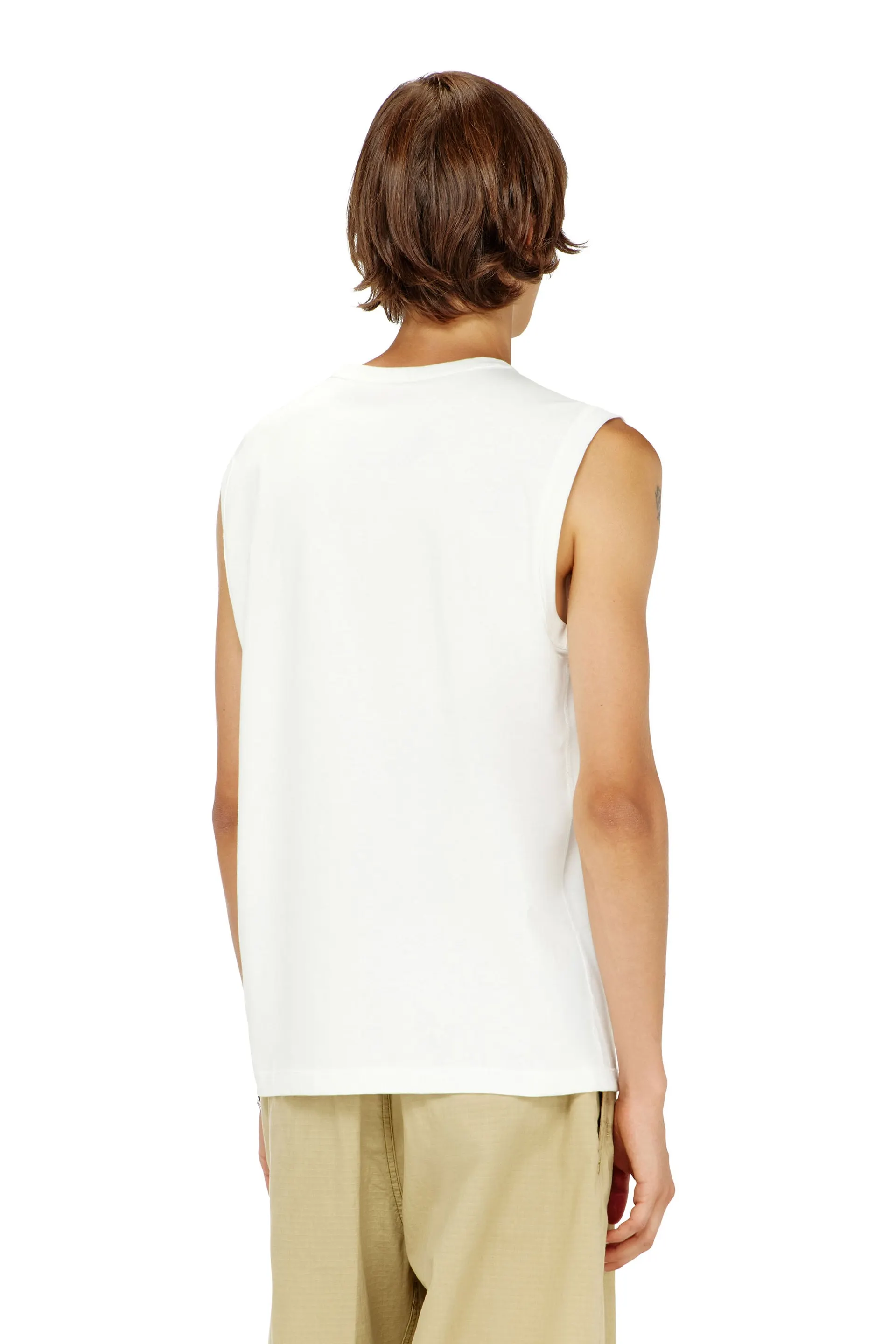 Cotton tank top with metallic Oval D