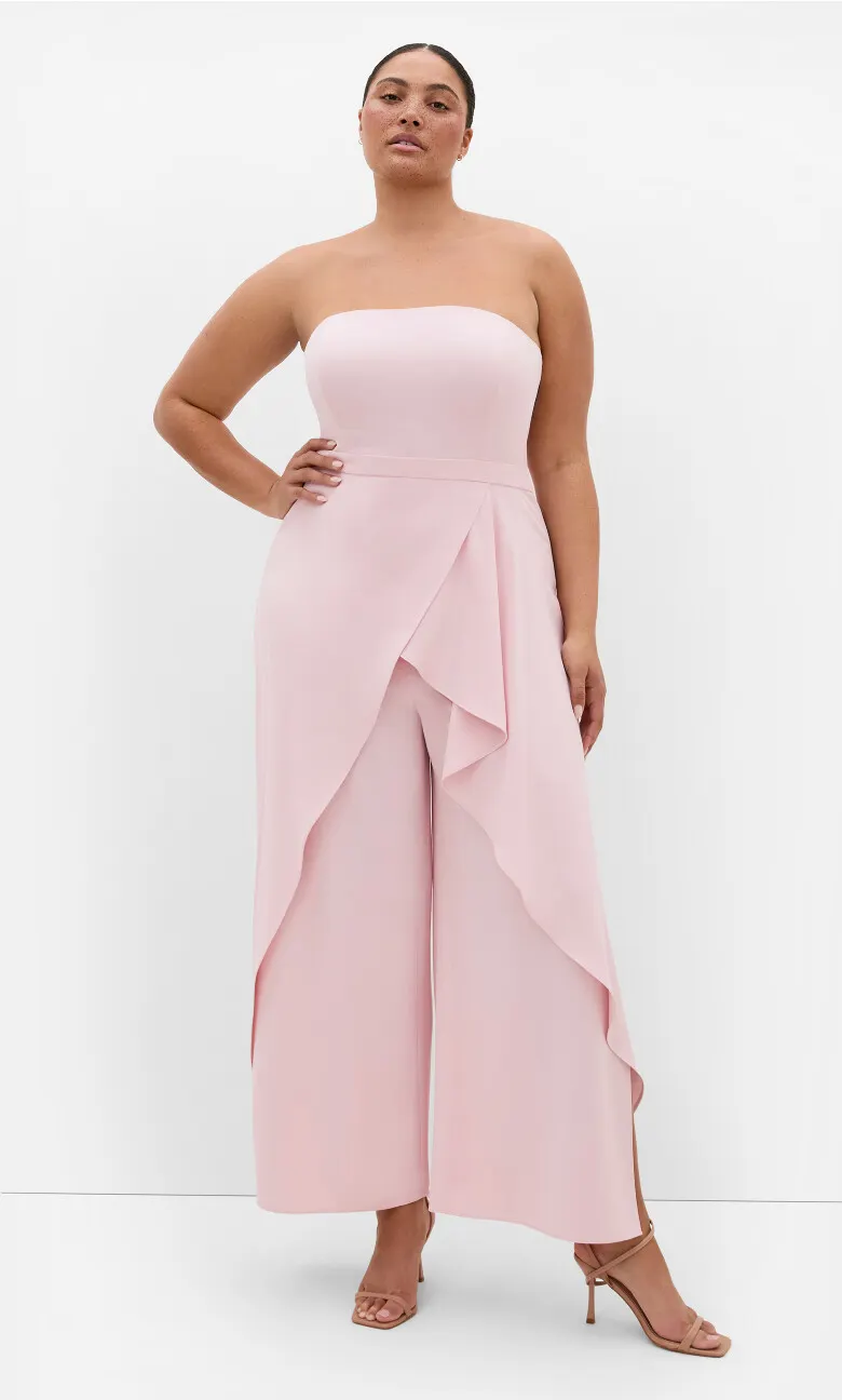 Attract Strapless Jumpsuit - heavenly pink