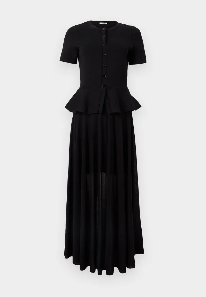 ROBE HAUT BOUTONNE - Strikket kjole - noir