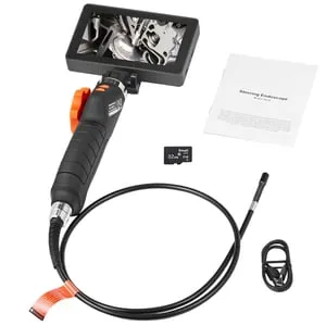 Telecamera endoscopica articolata,SucceBuy schermo IPS da 5" 1080P,obiettivo minuscolo da 6,4 mm,8 luci LED,zoom 8X (4,9 piedi)