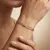 Armband in goudkleurig edelstaal, dubbele ketting, ovale schakels, zirkonia, platte slang