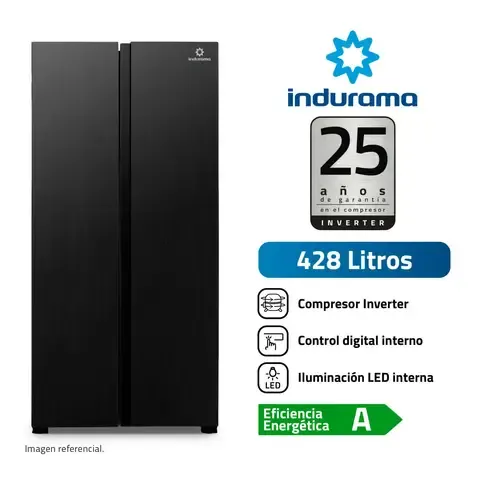 Refrigeradora Indurama 428L Side By Side 2 Puertas RI-769N
