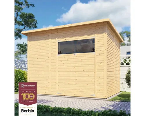 Dřevěný zahradní domek Bertilo Fineline Modern 4 přírodní 306 x 202 cm