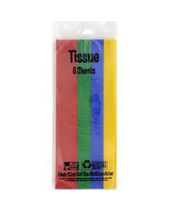 DG Party Tissue Paper, Rainbow Assorted, 8 ct