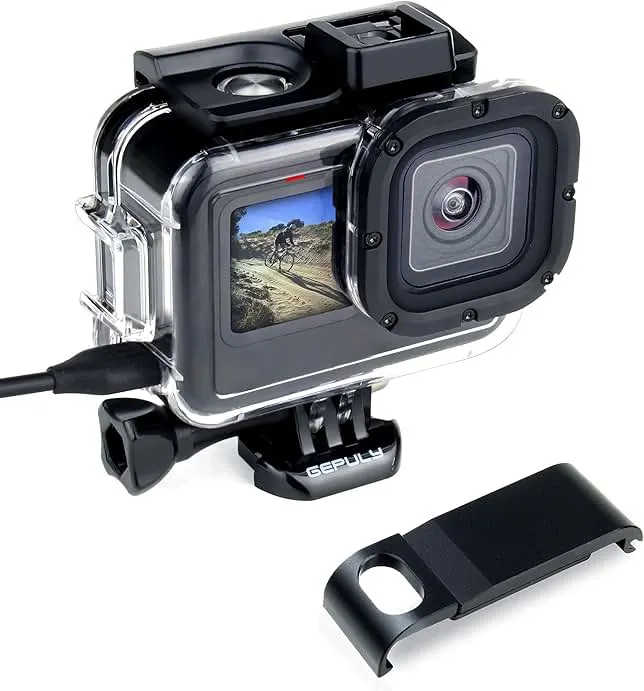 GEPULY Skeleton Housing Case Side Open Protective with Aluminum USB Pass Through Side Door Cover for GoPro Hero 9 10 11 12 13 Black - C…