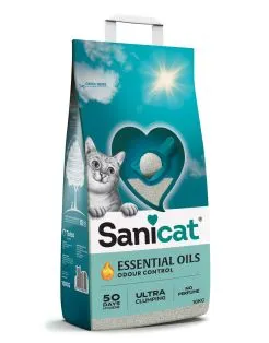 Sanicat Pure Essential Oils Ultra White - Kattenbakvulling - 10 kg Geurloos