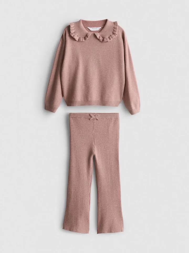 1–9 ans | Ensemble pull à col et legging en maille