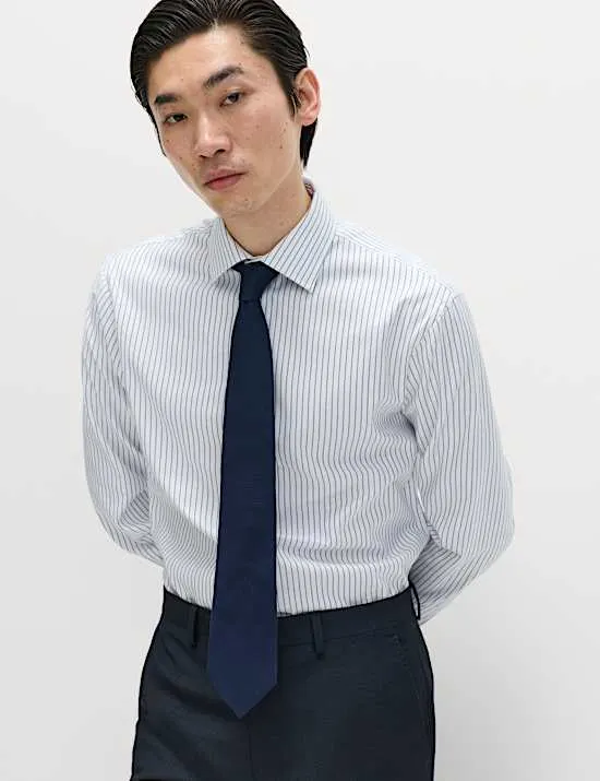 Slim Fit Pure Cotton Striped Luxury Shirt