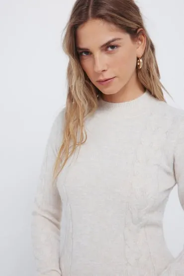 Vestido midi punto cable knit