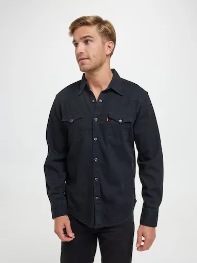 Levi's Barstow Western Shirt In Marble Black