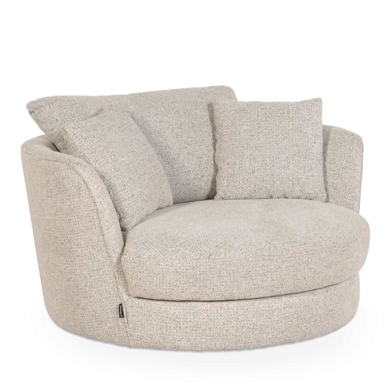 Draaifauteuil Alice - rond 130 cm - stof Milan Iron Grijs
