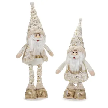 Babbo Natale Bianco Oro con gambe allungabili altezza max 55 cm
