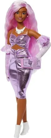 BARBIE POUPEE DELUXE STYLE ROBE ROSE SATINE