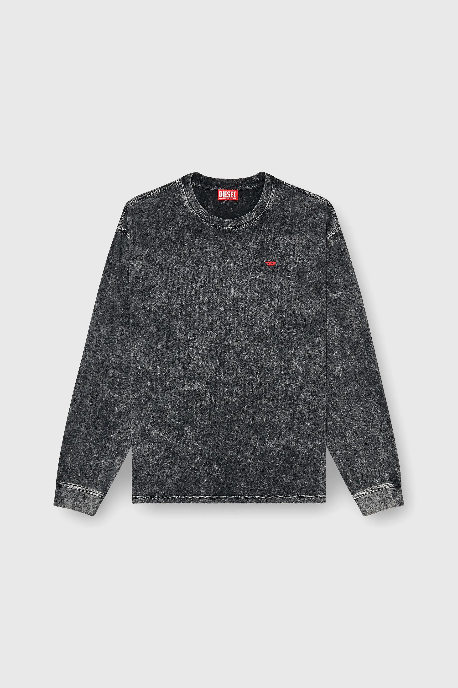 Long sleeve top with treated effect