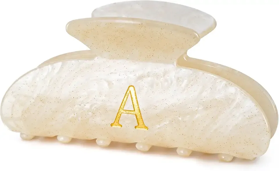 Easter Gifts Basket Stuffers for Women Teen Girls - Cute Hair Clips Initial Claw | Birthday Gifts | Bridesmaid Gifts | Preppy Trendy Stuff Personalized Hair Claws Accessories - Gold,A