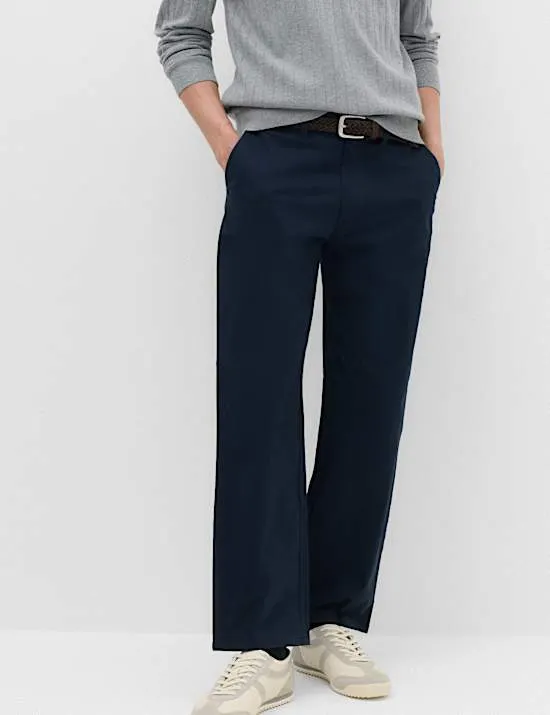 Weit geschnittene Chino-Hose mit Stretchanteil