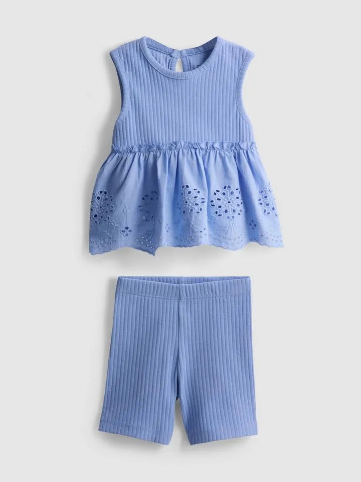 0–36 mois | Haut sans manches en broderie anglaise et short