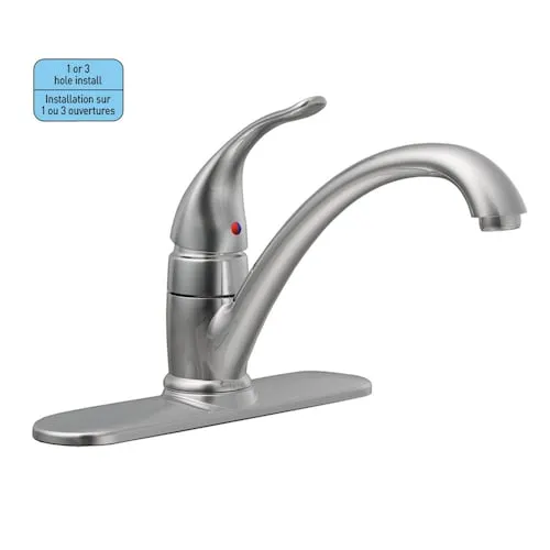 Torrance Single-Handle Kitchen Faucet with Deckplate in Chrome