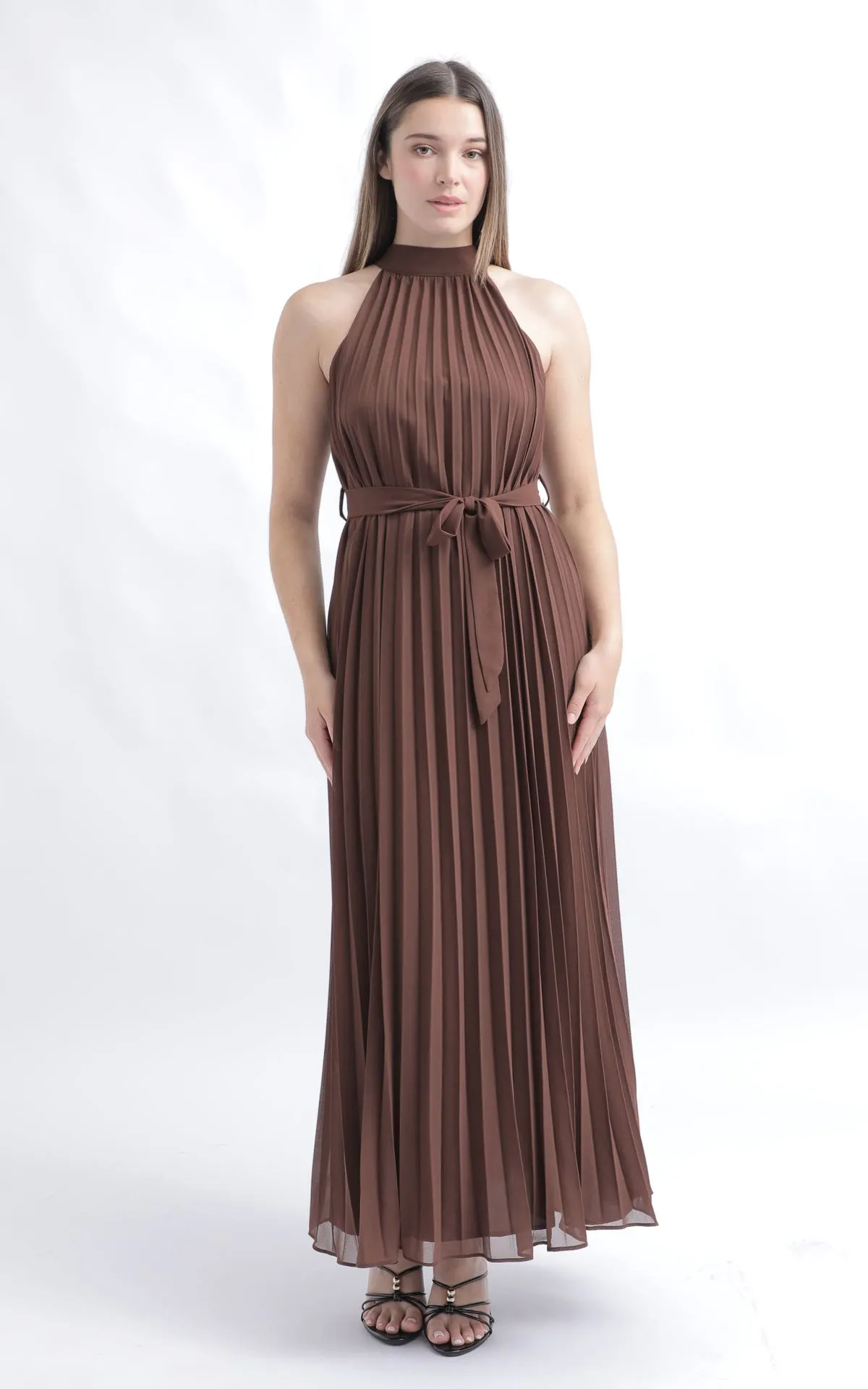 Chiffon Sunray Pleated Maxi