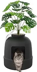 Lifewit Litter Box Cat with Faux Plant & Sc…
