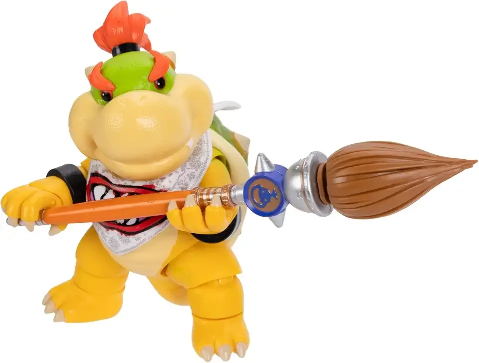The Super Mario Galaxy Movie 5” Action Figures Series 1 – Bowser Jr. Figure with Paint Brush Accessory - Premium Details and 17 Points of Articulation