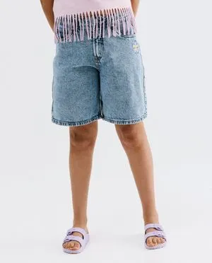 Lichtblauwe jeansshort