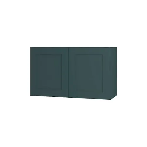 Thomasville Nouveau Rhett 30-inch W x 18-inch H x 11.75-inch D Shaker Style Assembled Kitchen Wall Cabinet/Cupboard in Lagoon Blue (W3018)