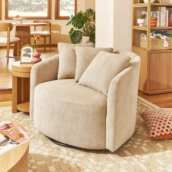 Beautiful by Drew Barrymore Drew Accent Chair, Fawn Cord