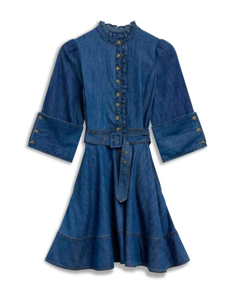 Denim Mini Dress - Dark Blue