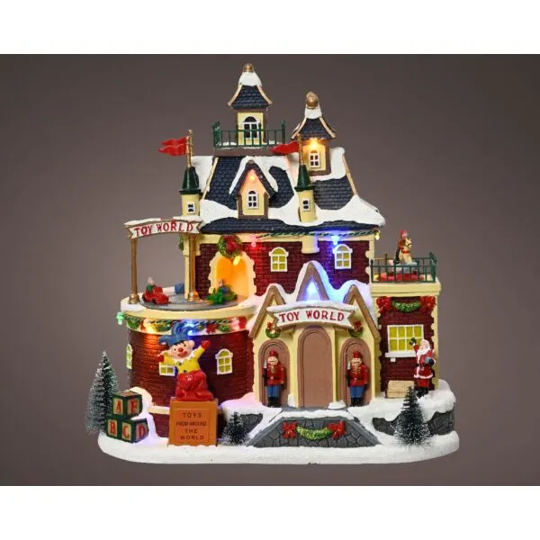 Kaemingk LED Kerstdecoratie Miniatuur Bouwsel met Kleurrijke Verlichting