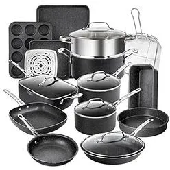 granitestone pots and pans set nonstick cookware set 20 pc complete kitchen cookware...