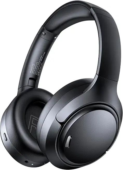Hybrid Active Noise Cancelling Bluetooth 6.0 Headphones 120H Long Playtime, 6 ENC Mic, Over Ear Headphones Wireless, Hi-Res Audio, Memory Foam Earcup, Transparency Mode ANC Headphone for Travel Office