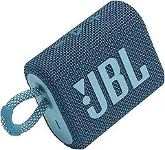 JBL Go 3 - Portable Mini Bluetooth Speaker, big audio and punchy bass, IP67 waterproof and dustproof, 5 hours of playtime, speaker for home, outdoor and travel (Blue)
