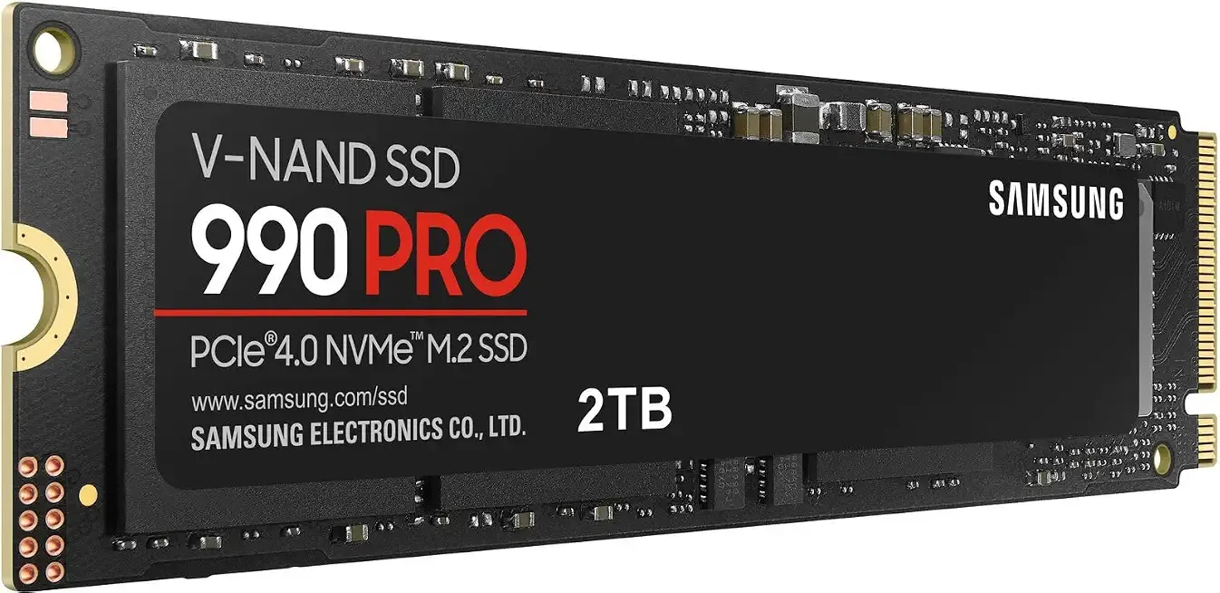 SSD 990 PRO 2TB, PCIe 4.0 M.2 2280, Up to 7,450 MB/s | NVMe Internal Solid State Hard Drive for High End Computing, Gaming, and Heavy Duty Workstations, (MZ-V9P2T0B/AM)