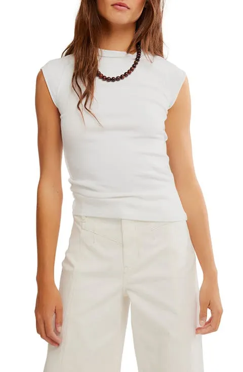 Free People Ever Had Cap Sleeve Cotton T-Shirt