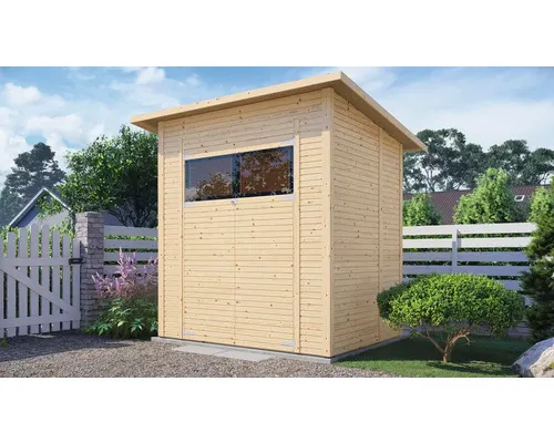 Dřevěný zahradní domek Bertilo Fineline Modern 2 přírodní 207 x 157 cm