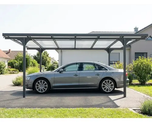 Přístřešek pro auto 496x299x226 cm hliníkový antracit