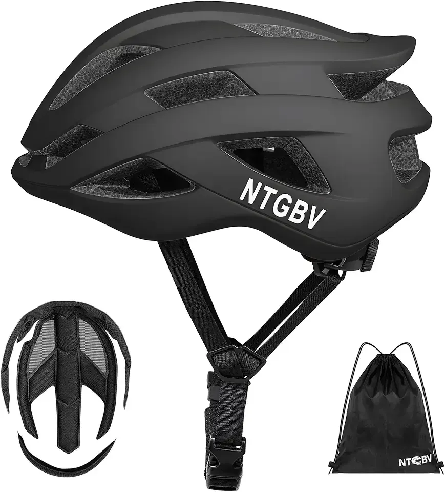Adult Bike Helmet for Men/Women with Helmet Bag 2Removable Moisture Liners Adjustable Dial Comfort Fit Lightweight Shockproof CPSC Safety Certified for Road/Urban-Commute/MTB